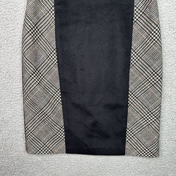 J. McLaughlin Plaid Wool Cashmere Shift Dress Women’s 8 Black Gray Lined Career - Picture 9 of 12